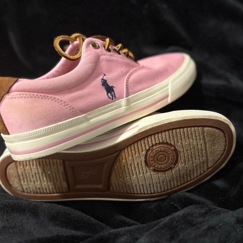 Polo by Ralph Lauren Pink and Brown Sneakers with Iconic Logo